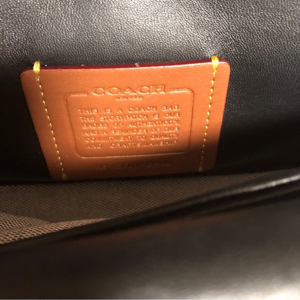Coach Black Quilted Leather Shoulder Bag with Gold C and Chain Strap - Picture 8 of 13
